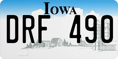 IA license plate DRF490