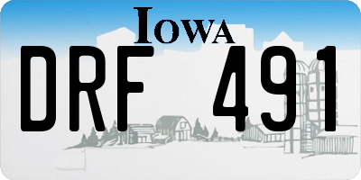 IA license plate DRF491