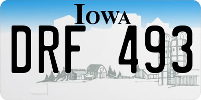 IA license plate DRF493