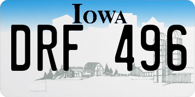 IA license plate DRF496