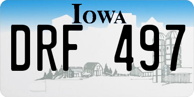 IA license plate DRF497