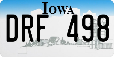 IA license plate DRF498