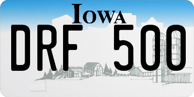 IA license plate DRF500