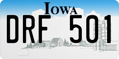 IA license plate DRF501
