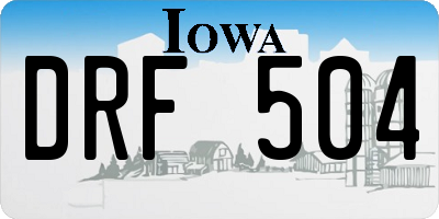 IA license plate DRF504