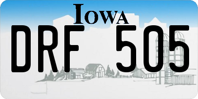 IA license plate DRF505