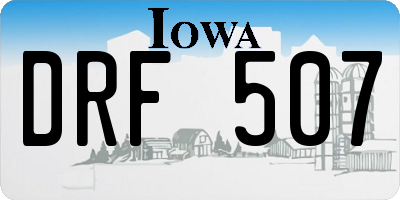 IA license plate DRF507