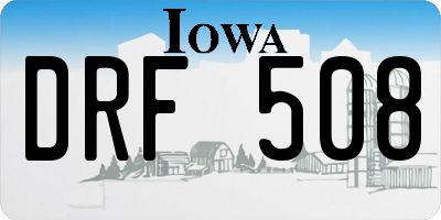 IA license plate DRF508