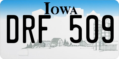 IA license plate DRF509