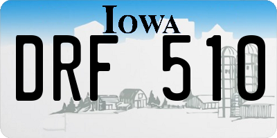 IA license plate DRF510