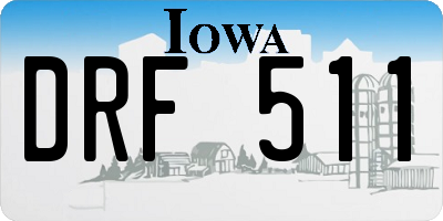 IA license plate DRF511