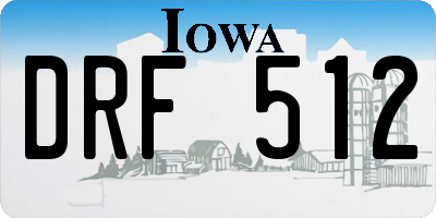 IA license plate DRF512