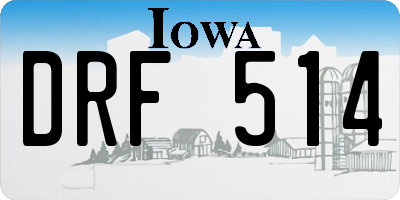 IA license plate DRF514
