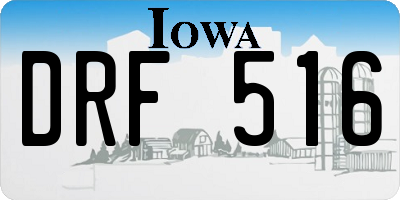 IA license plate DRF516