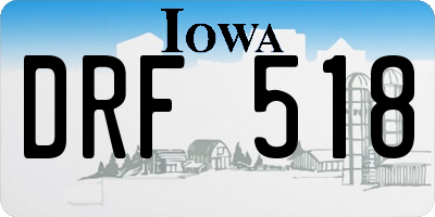 IA license plate DRF518