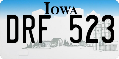 IA license plate DRF523