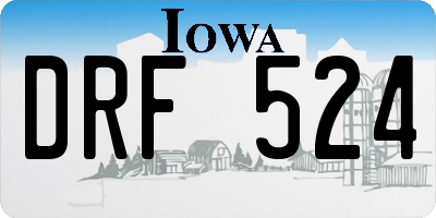 IA license plate DRF524