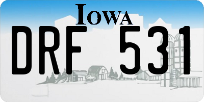 IA license plate DRF531