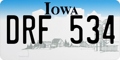 IA license plate DRF534
