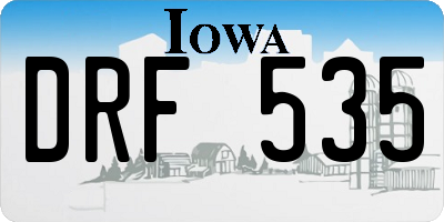 IA license plate DRF535
