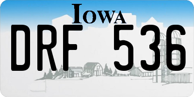IA license plate DRF536
