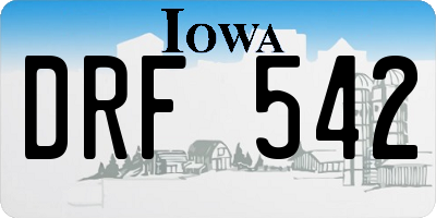 IA license plate DRF542
