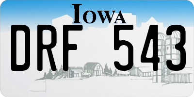 IA license plate DRF543