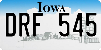 IA license plate DRF545