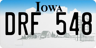IA license plate DRF548