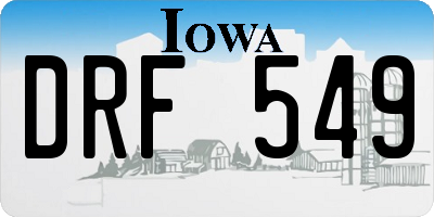 IA license plate DRF549