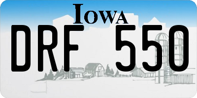 IA license plate DRF550