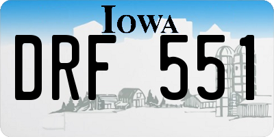 IA license plate DRF551