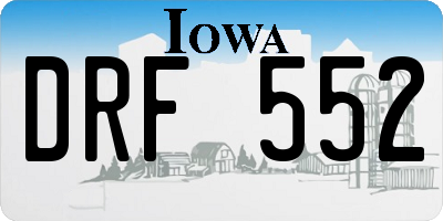 IA license plate DRF552