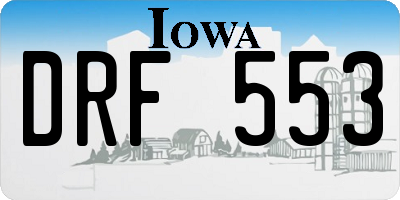IA license plate DRF553