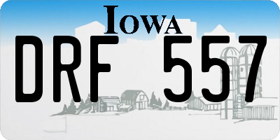 IA license plate DRF557