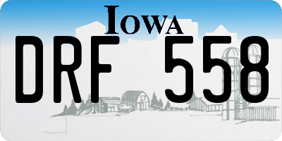 IA license plate DRF558