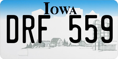 IA license plate DRF559