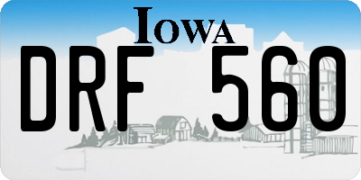 IA license plate DRF560