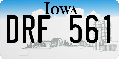 IA license plate DRF561