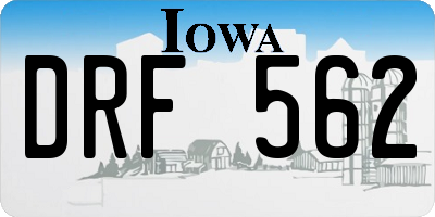 IA license plate DRF562