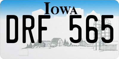 IA license plate DRF565