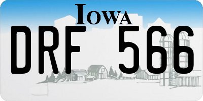 IA license plate DRF566