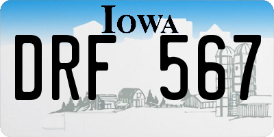 IA license plate DRF567