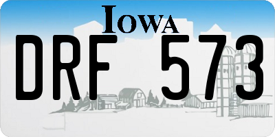 IA license plate DRF573