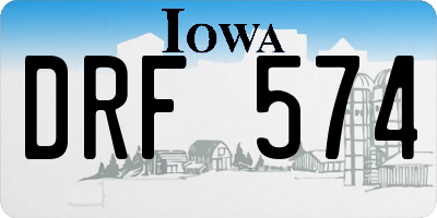 IA license plate DRF574