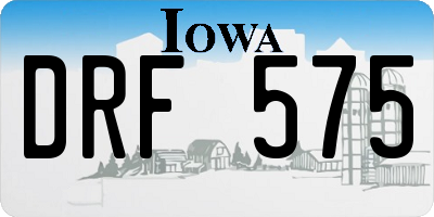 IA license plate DRF575