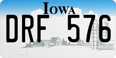 IA license plate DRF576