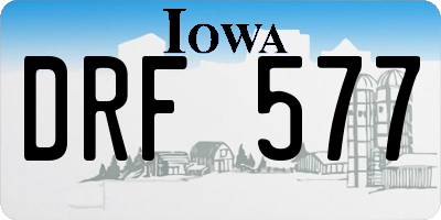 IA license plate DRF577