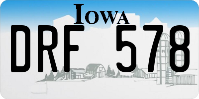 IA license plate DRF578