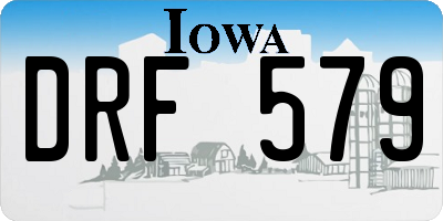 IA license plate DRF579